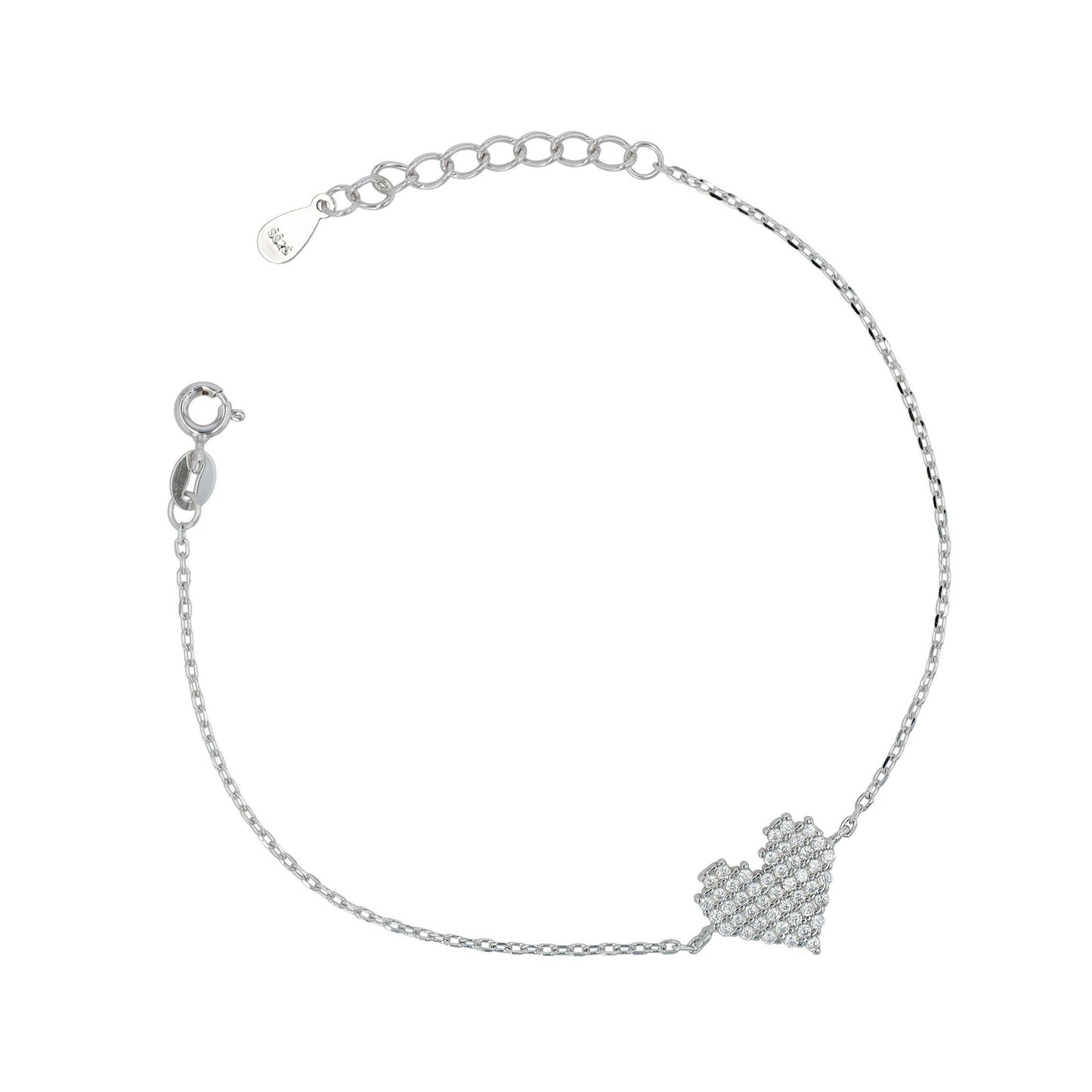 Damen Armband aus 925 Silber mit Zirkonia 17+3 cm