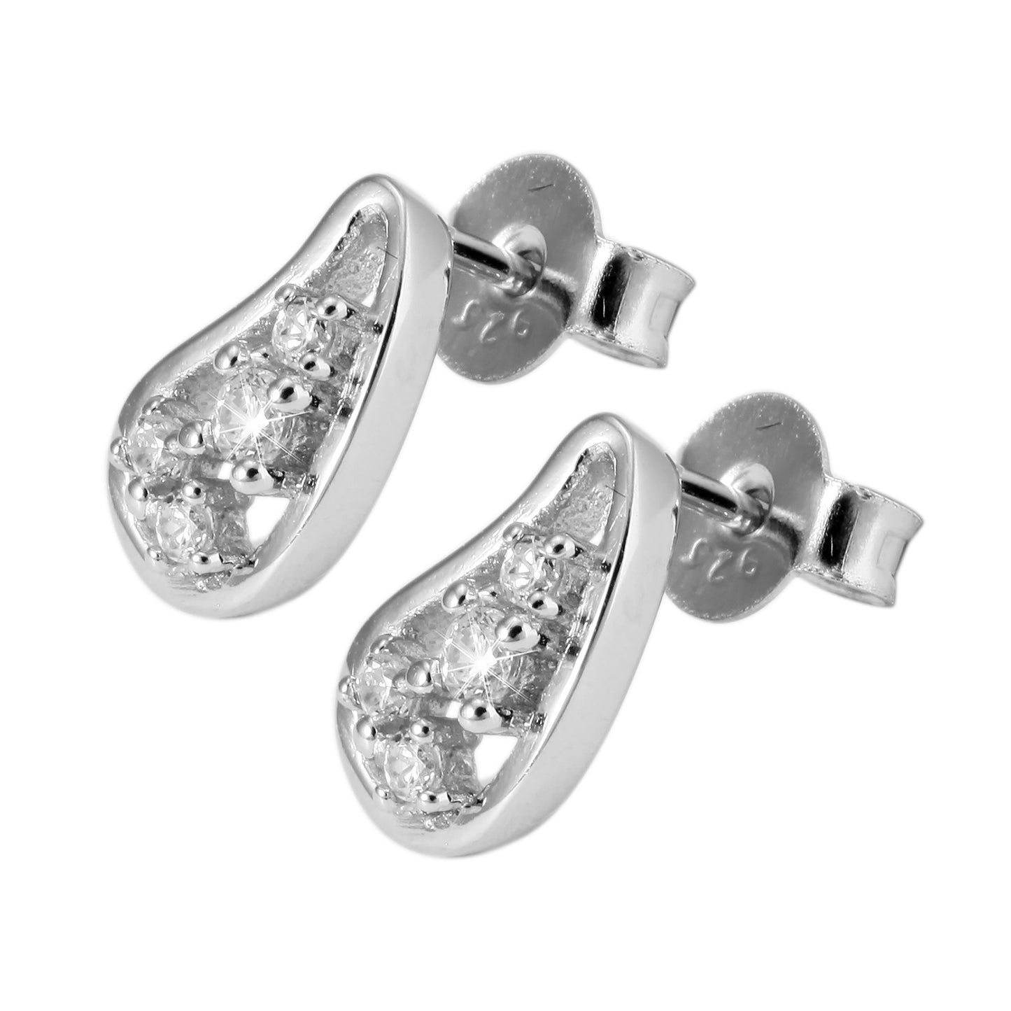 Damen Ohrringe – Ohrstecker aus 925 Silber mit Zirkonia