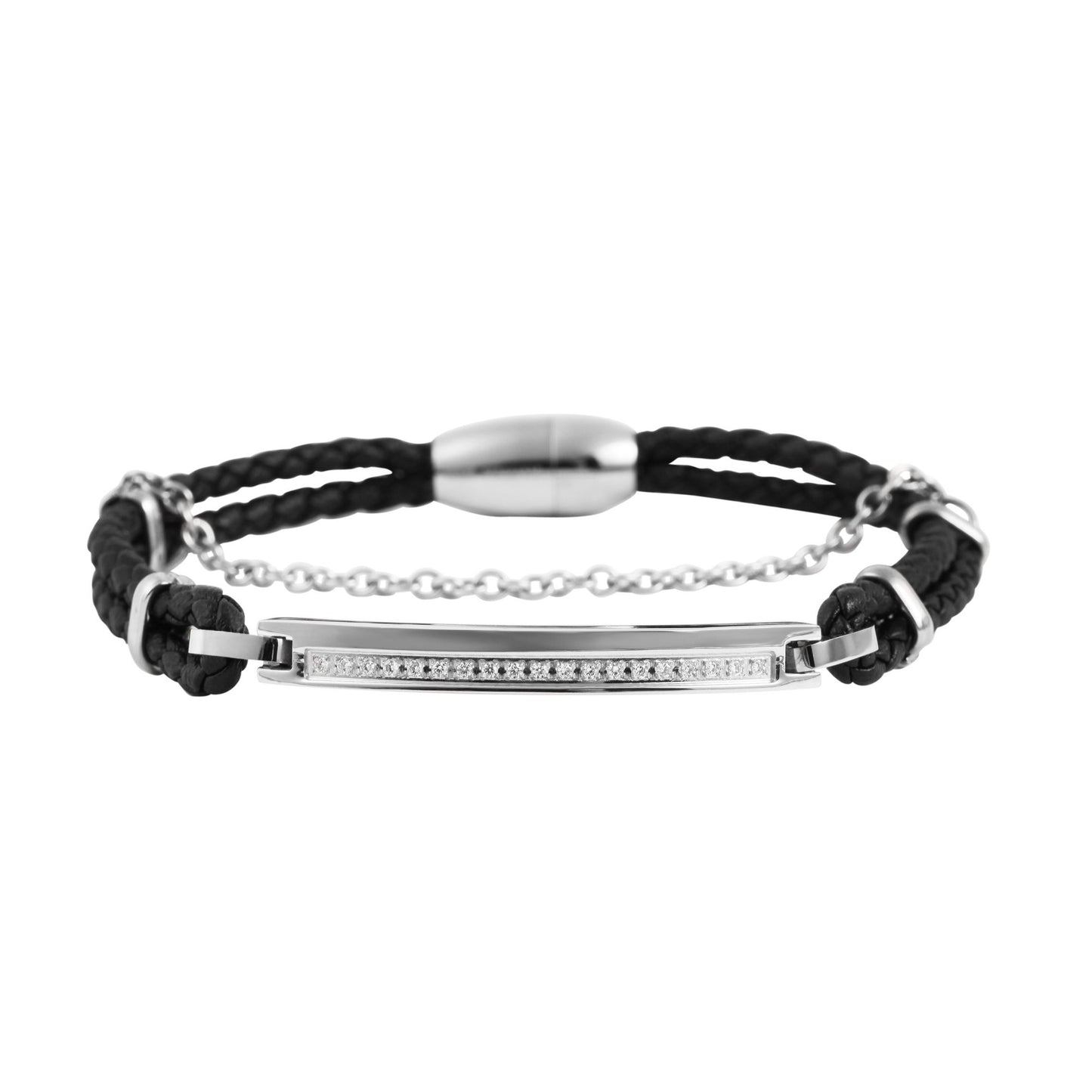 Damen Armband aus Edelstahl mit Strass Steinchen 19,5 cm