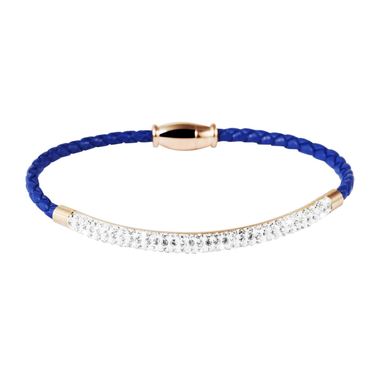Damen Armband – Lederarmband aus Leder mit Strass Steinchen 19 cm