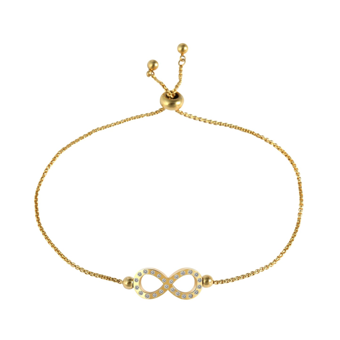 Damen Armband – Unendlichkeitszeichen aus Edelstahl mit Perle 24 cm