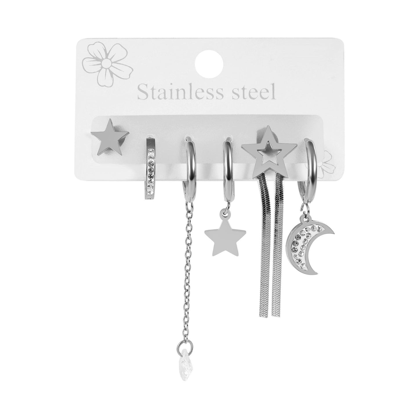 Damen Anhänger – Anhänger aus Edelstahl mit Strass Steinchen