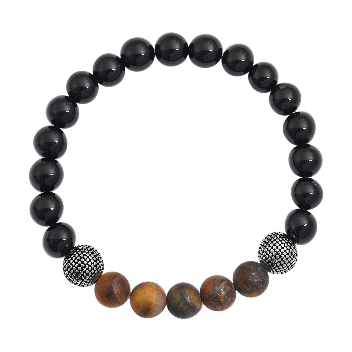 Unisex Armband – Kugelarmband aus Edelstahl mit Achat 17 cm