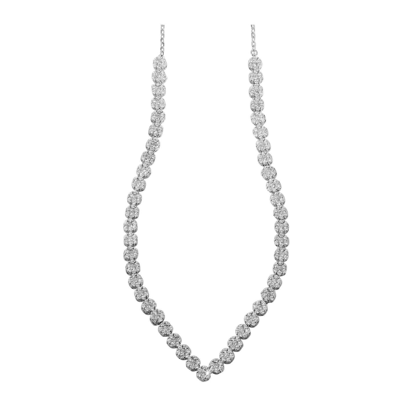 Damen Halskette aus 925 Silber mit Zirkonia 42+3