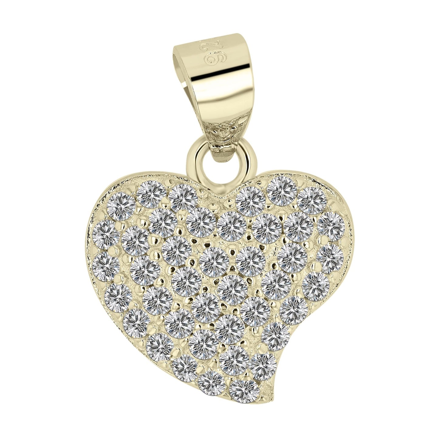 Damen Anhänger – Herz Herzanhänger aus 925 Silber mit Zirkonia