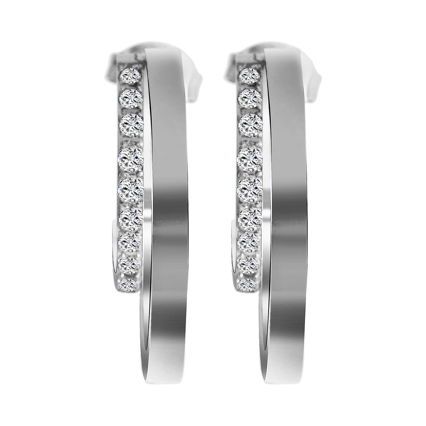 Damen Ohrringe – Ohrstecker aus Edelstahl mit Strass Steinchen