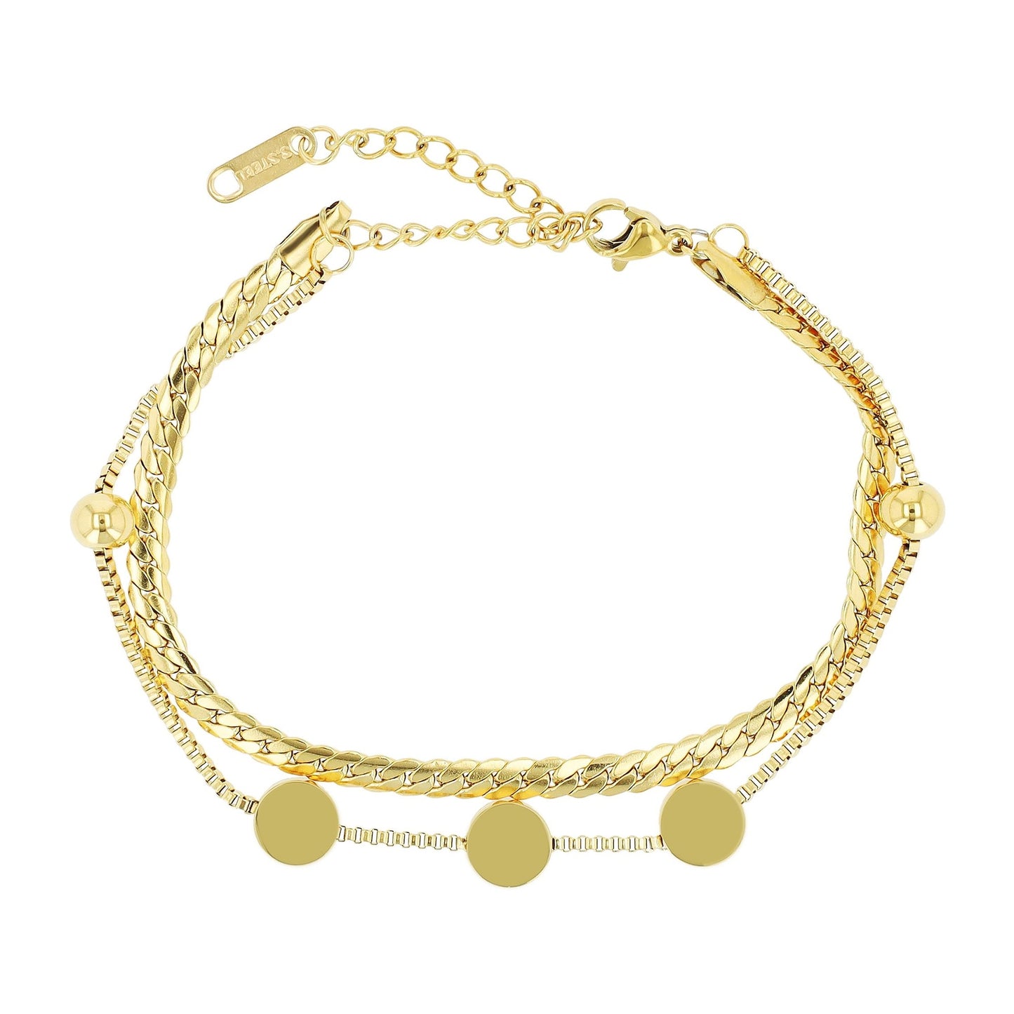 Damen Armband aus Edelstahl 18+3 cm