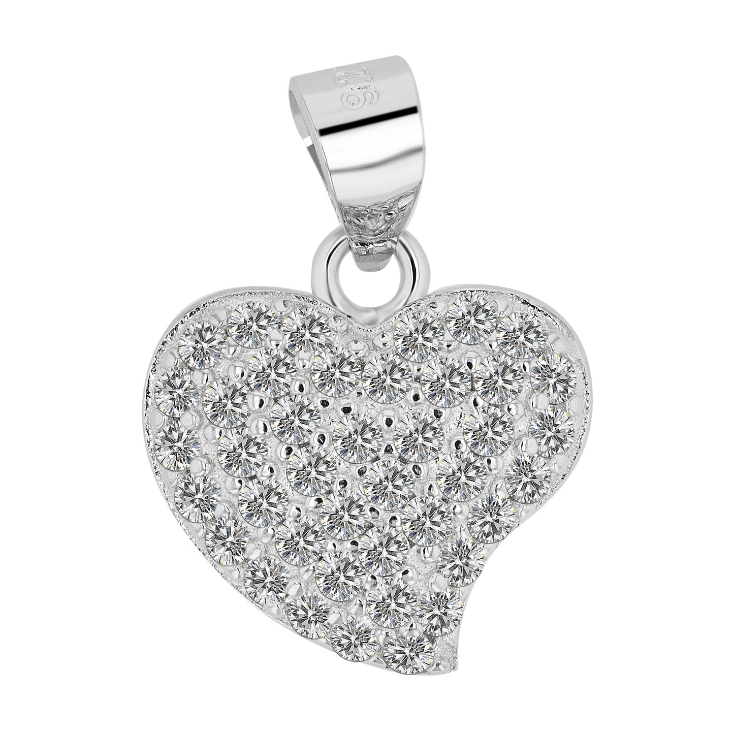 Damen Anhänger – Herz Herzanhänger aus 925 Silber mit Zirkonia