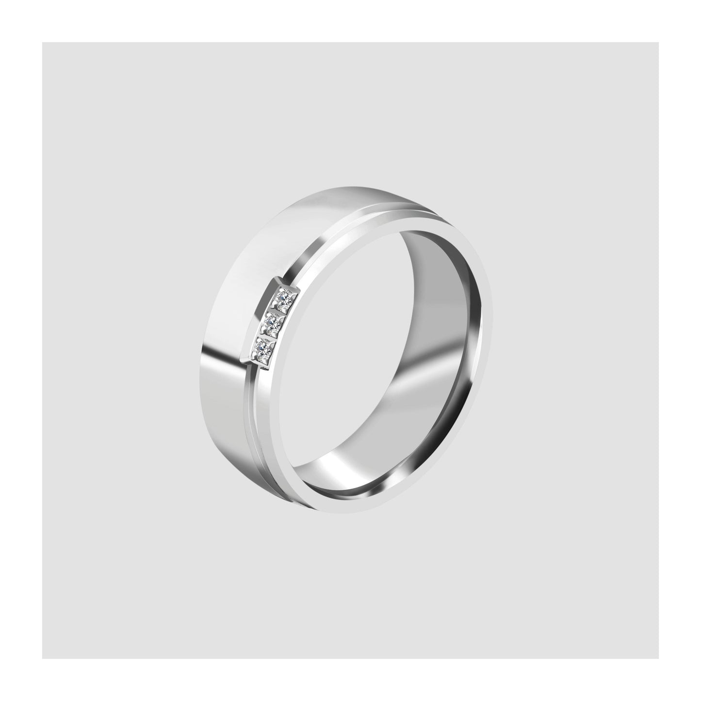 Damen Ring aus Edelstahl mit Zirkonia