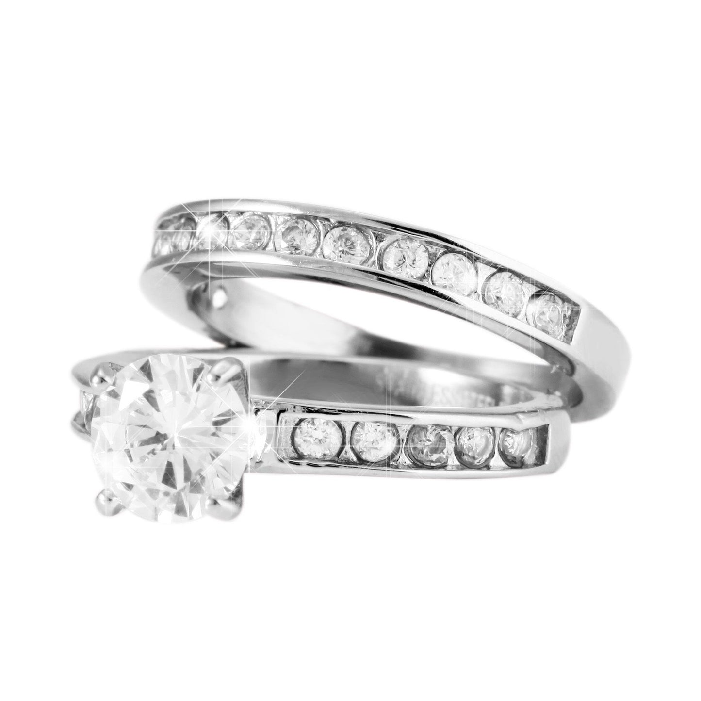 Damen Ring aus Edelstahl mit Zirkonia