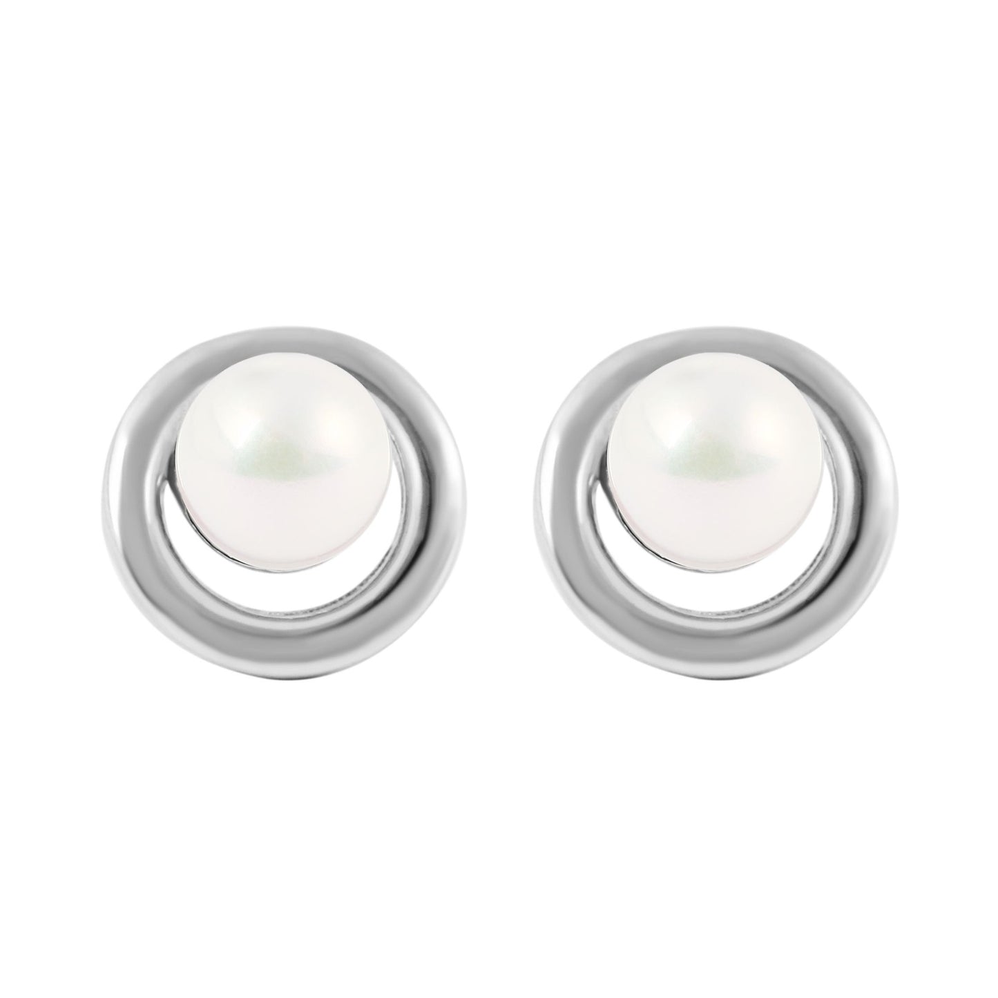 Damen Ohrringe – Ohrstecker aus 925 Silber mit Süßwasserperle