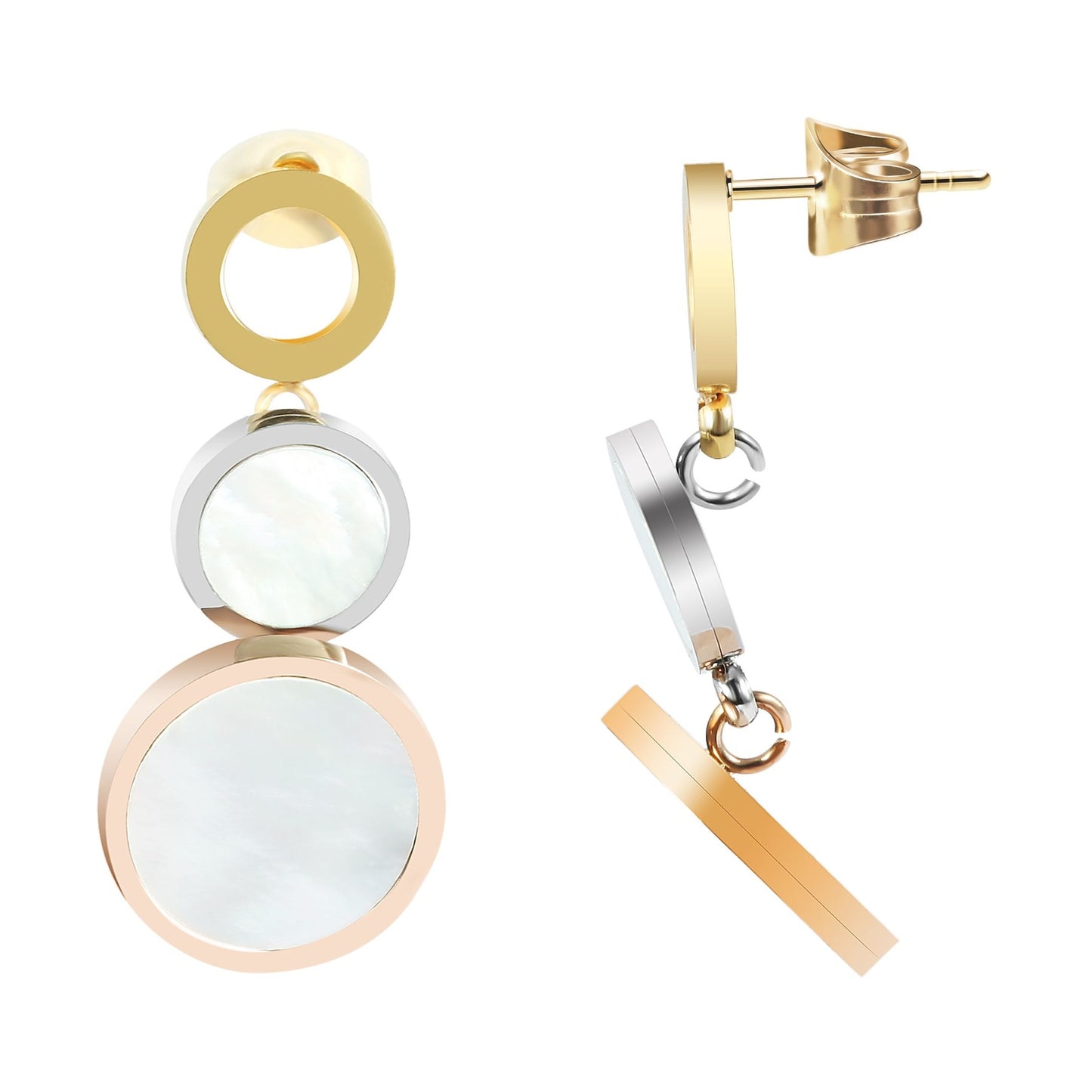 Damen Halskette aus Edelstahl mit Perlmutt 43 cm