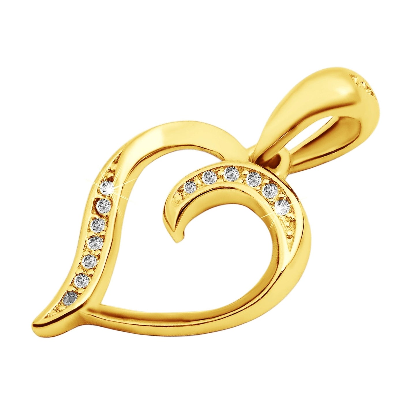 Damen Anhänger – Herz Herzanhänger aus 925 Silber mit Zirkonia