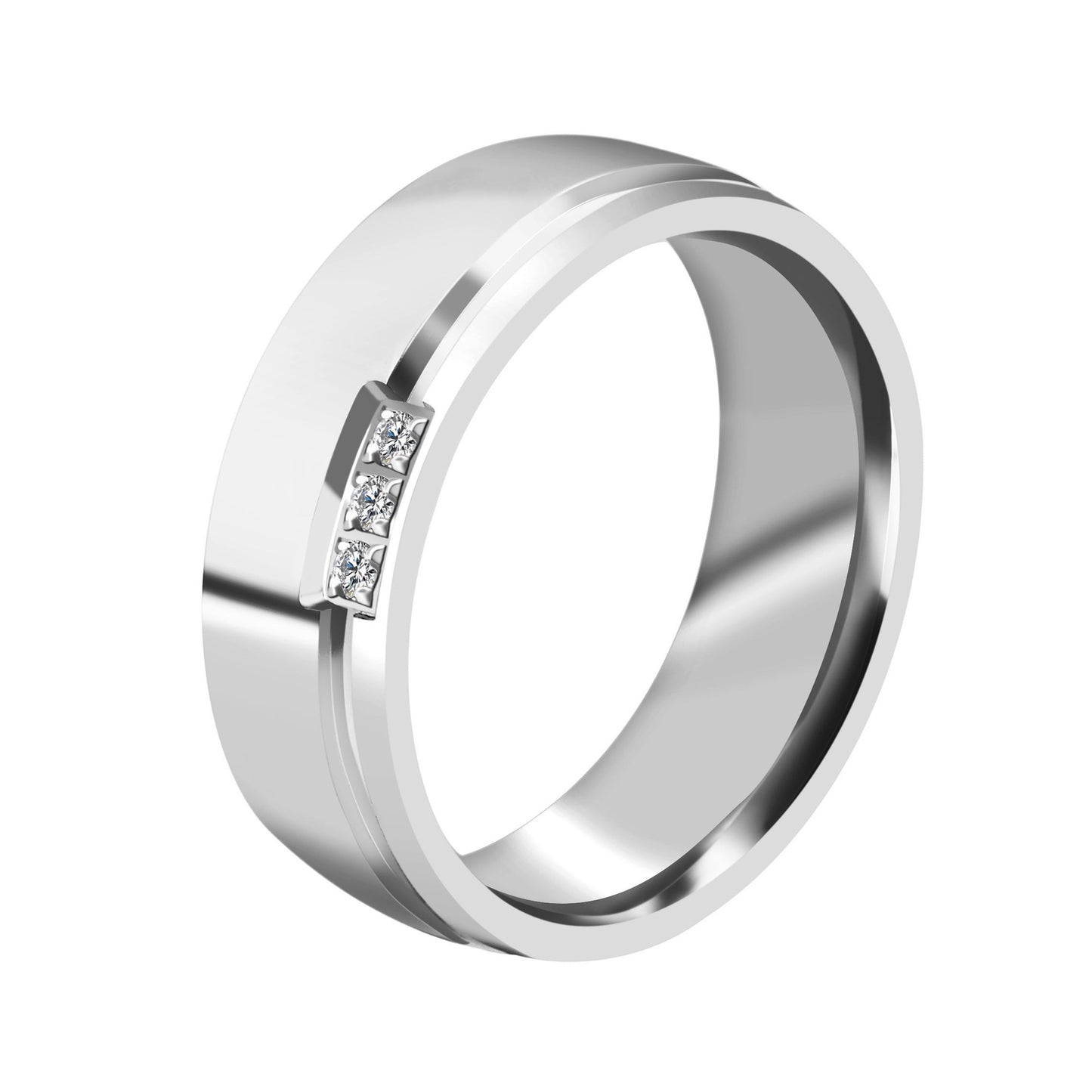 Damen Ring aus Edelstahl mit Zirkonia