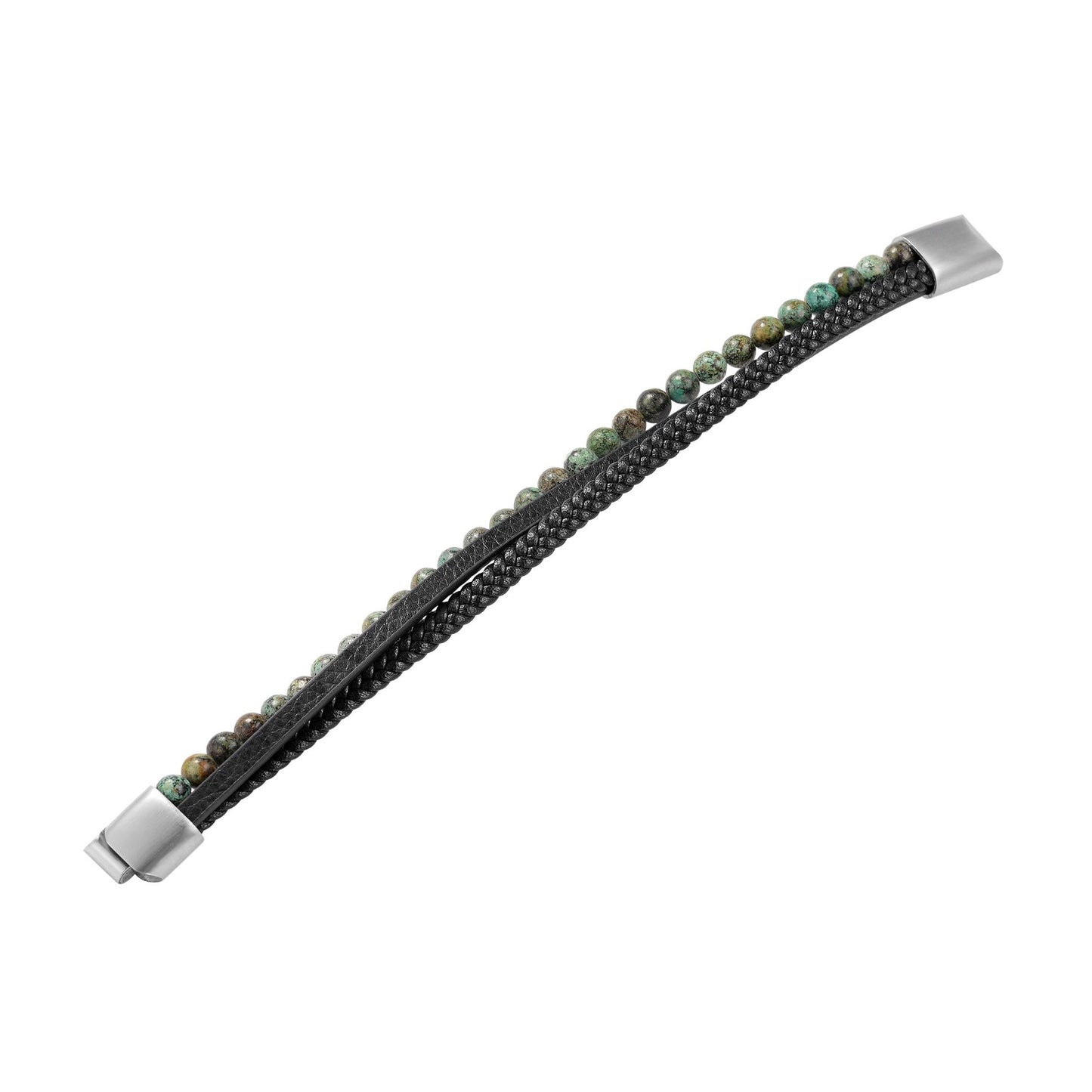 Unisex Armband – Textilarmband aus Leder mit Tigerauge 21 cm