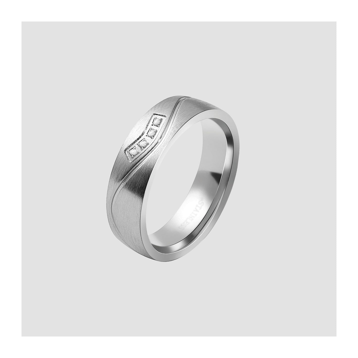 Damen Ring aus Edelstahl mit Strass Steinchen