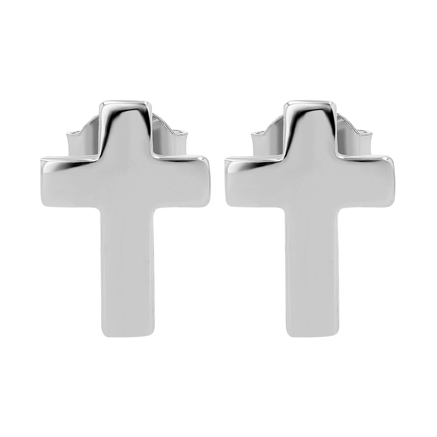 Damen Ohrringe – Ohrstecker Kreuz aus 925 Silber