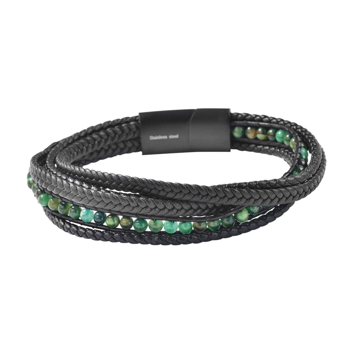 Unisex Armband – Lederarmband aus Leder mit Tigerauge 23 cm