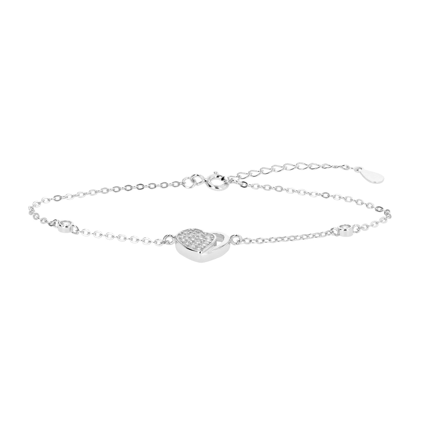 Damen Anhänger – Herzanhänger aus 925 Silber mit Zirkonia