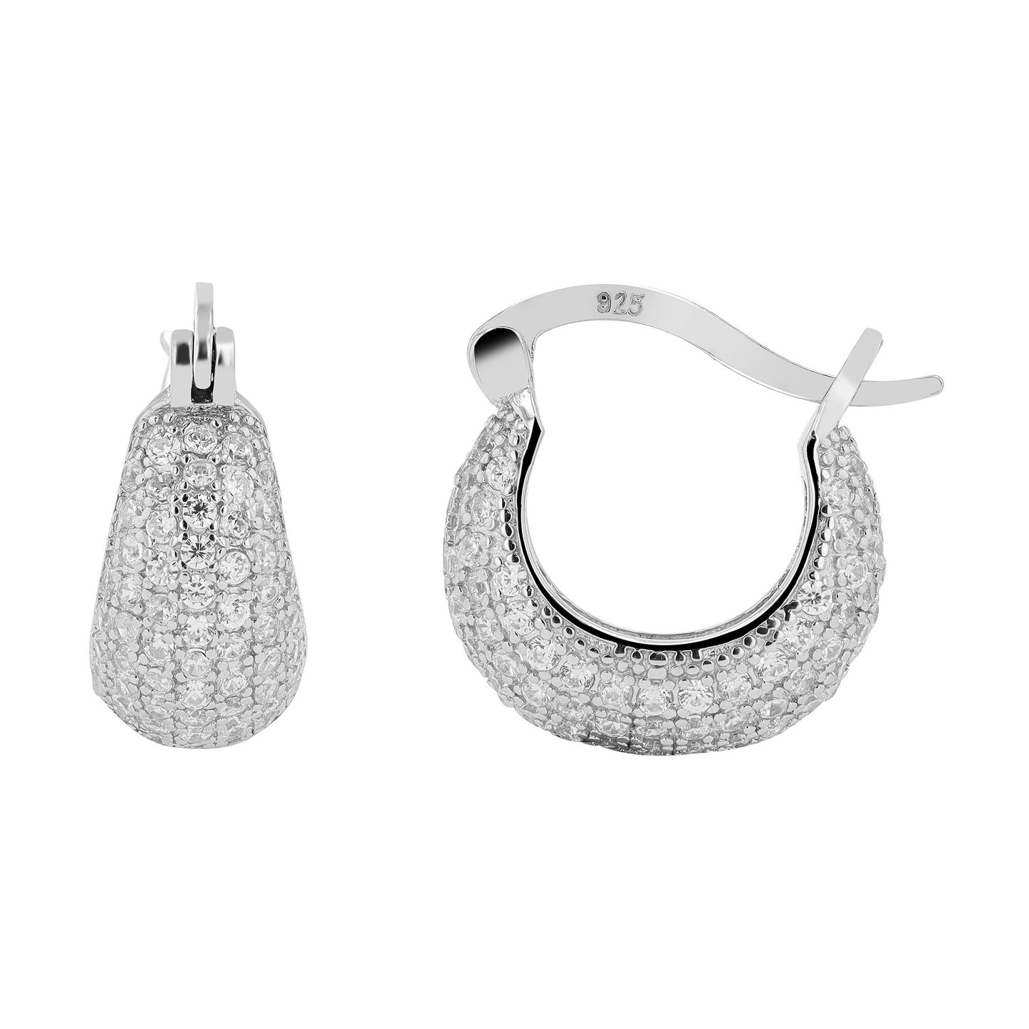 Damen Ohrringe – Creole aus 925 Silber mit Zirkonia