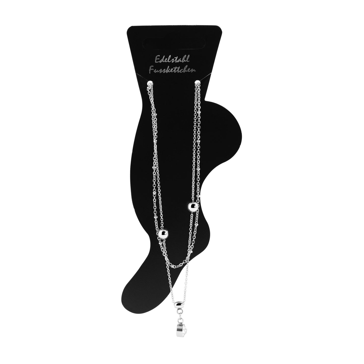 Damen Armband aus Edelstahl mit Strass Steinchen 24+5 cm
