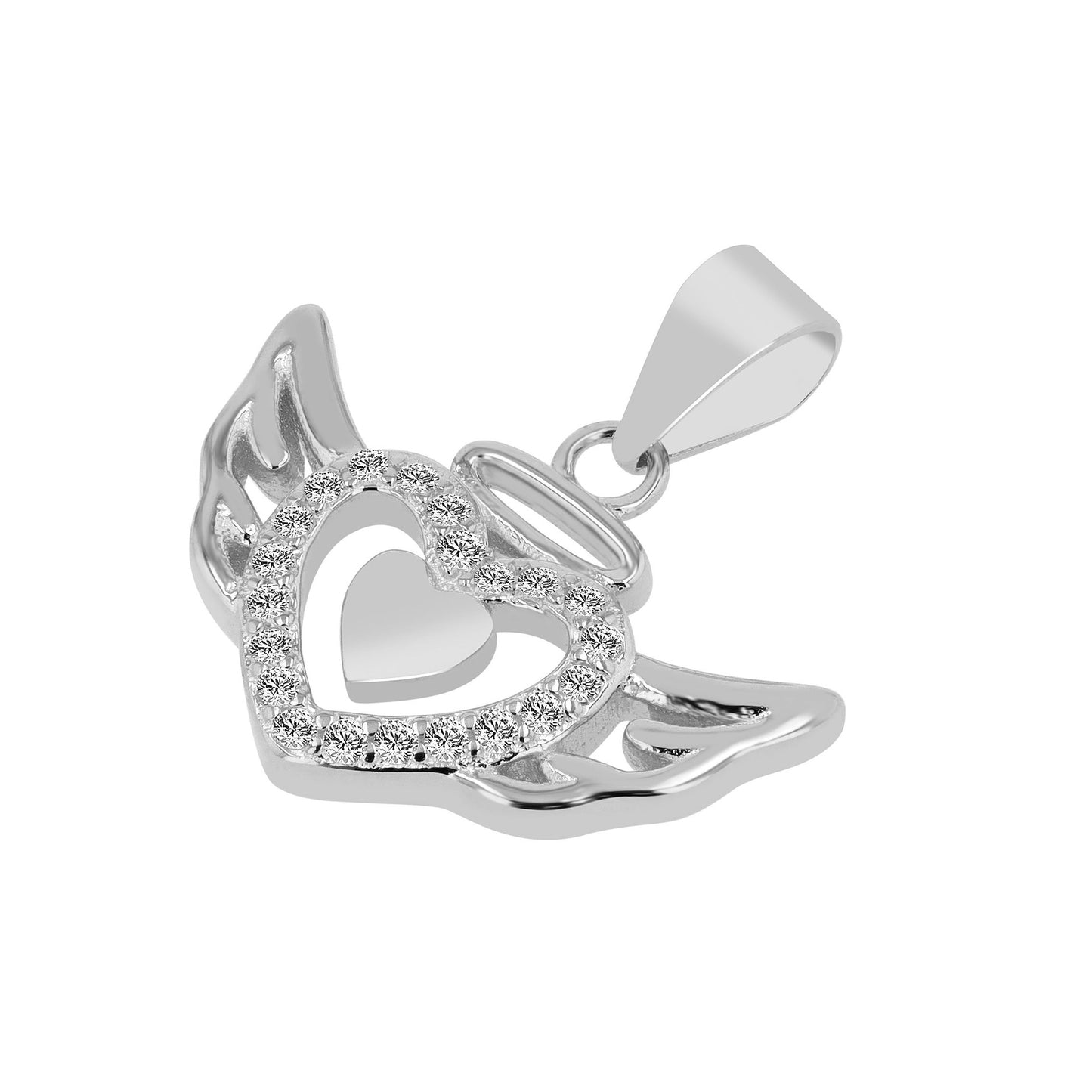 Damen Anhänger – Flügel Anhänger aus 925 Silber mit Zirkonia