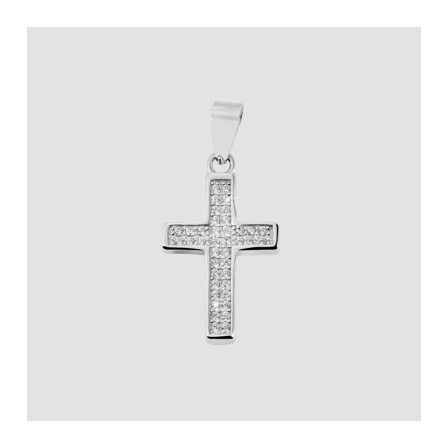 Damen Anhänger – Kreuz Kreuzanhänger aus 925 Silber mit Zirkonia