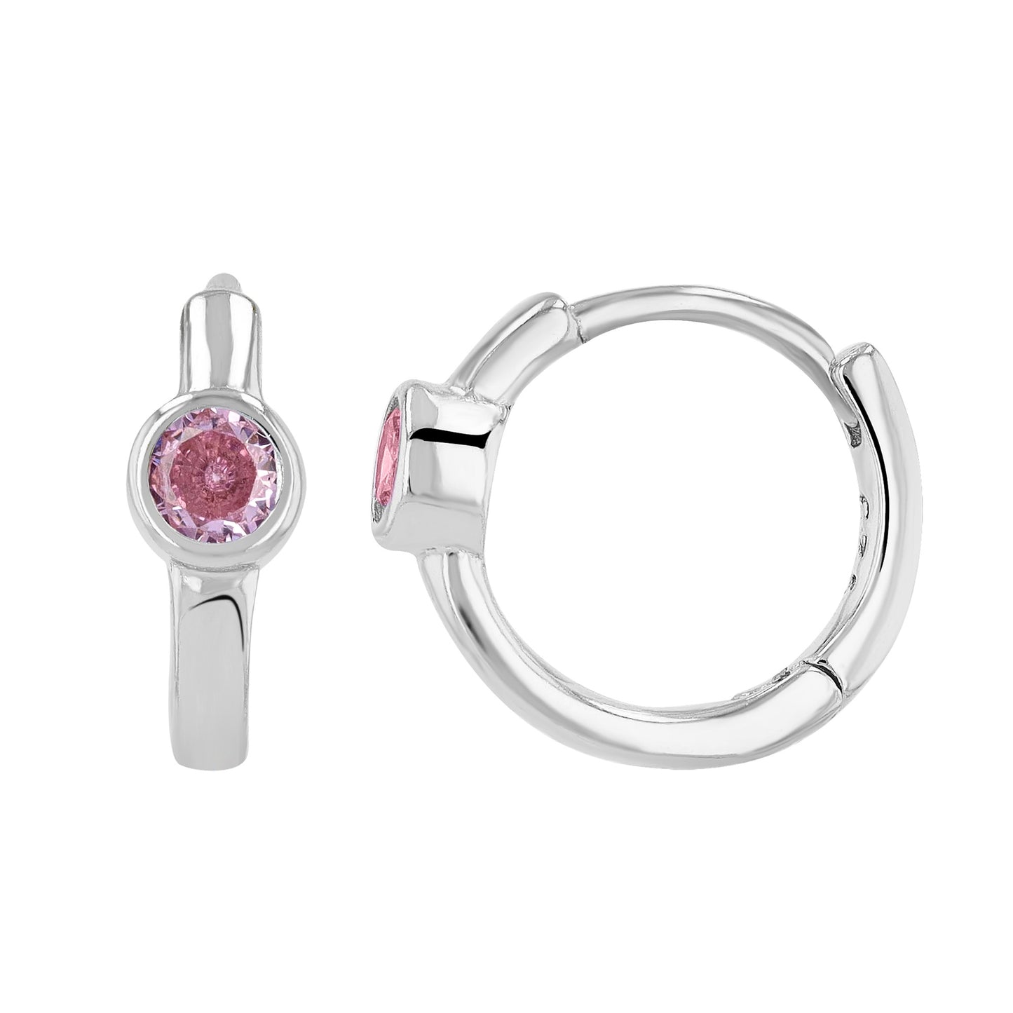 Damen Ohrringe – Klappcreole aus 925 Silber mit Zirkonia