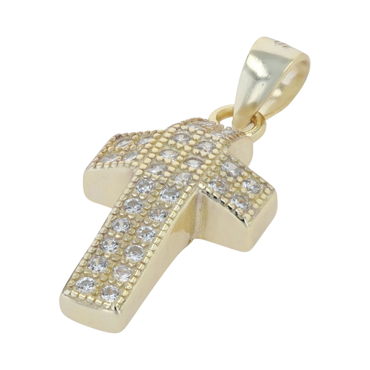 Damen Anhänger – Kreuz Kreuzanhänger aus 925 Silber mit Zirkonia