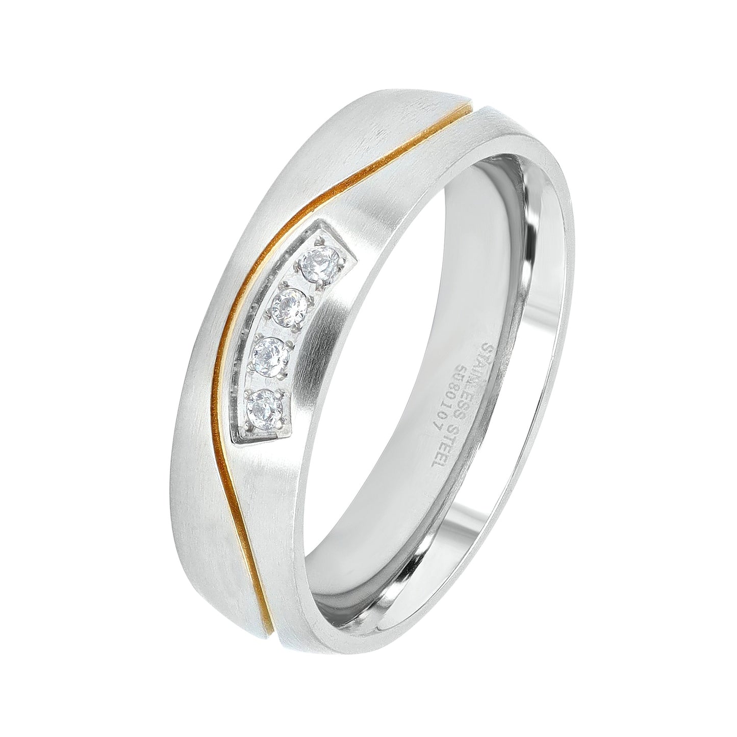 Damen Ring aus Edelstahl mit Strass Steinchen