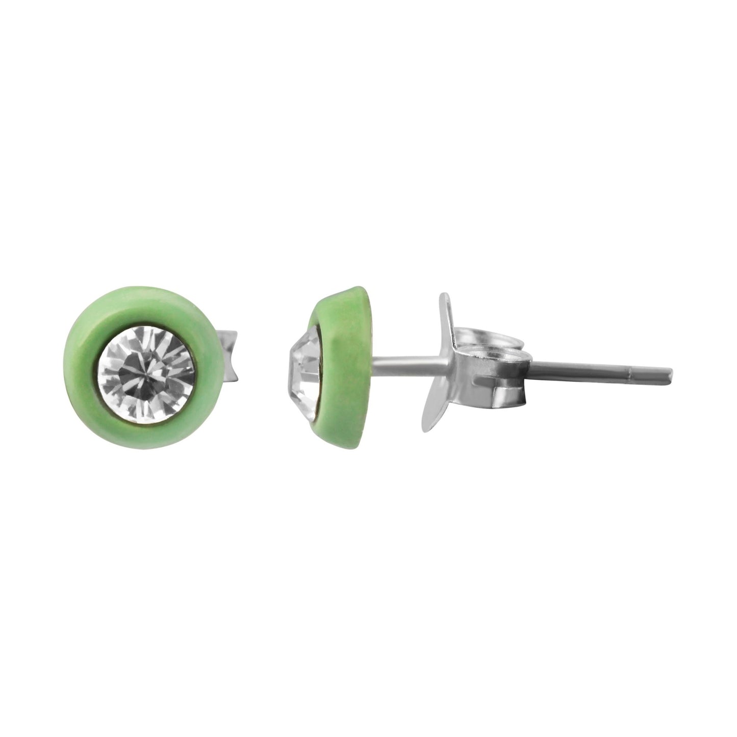 Mädchen Ohrringe – Ohrstecker aus 925 Silber mit Strass Steinchen