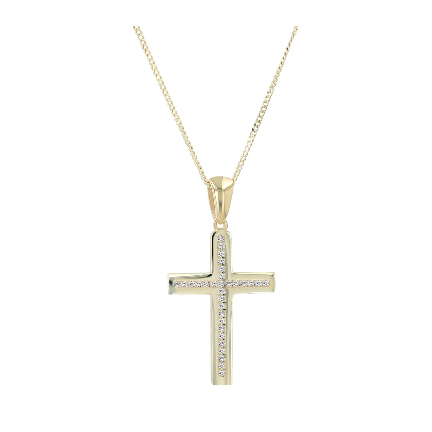 Damen Anhänger – Kreuz Kreuzanhänger aus 925 Silber mit Zirkonia
