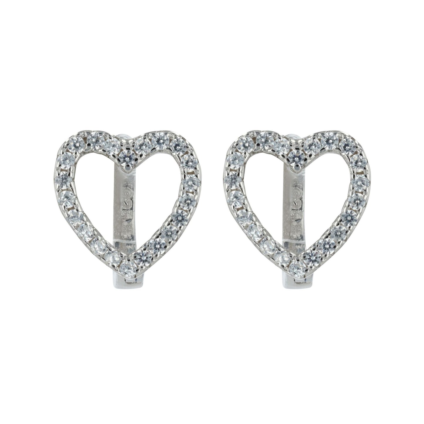 Damen Ohrringe – Klappcreole Herz aus 925 Silber