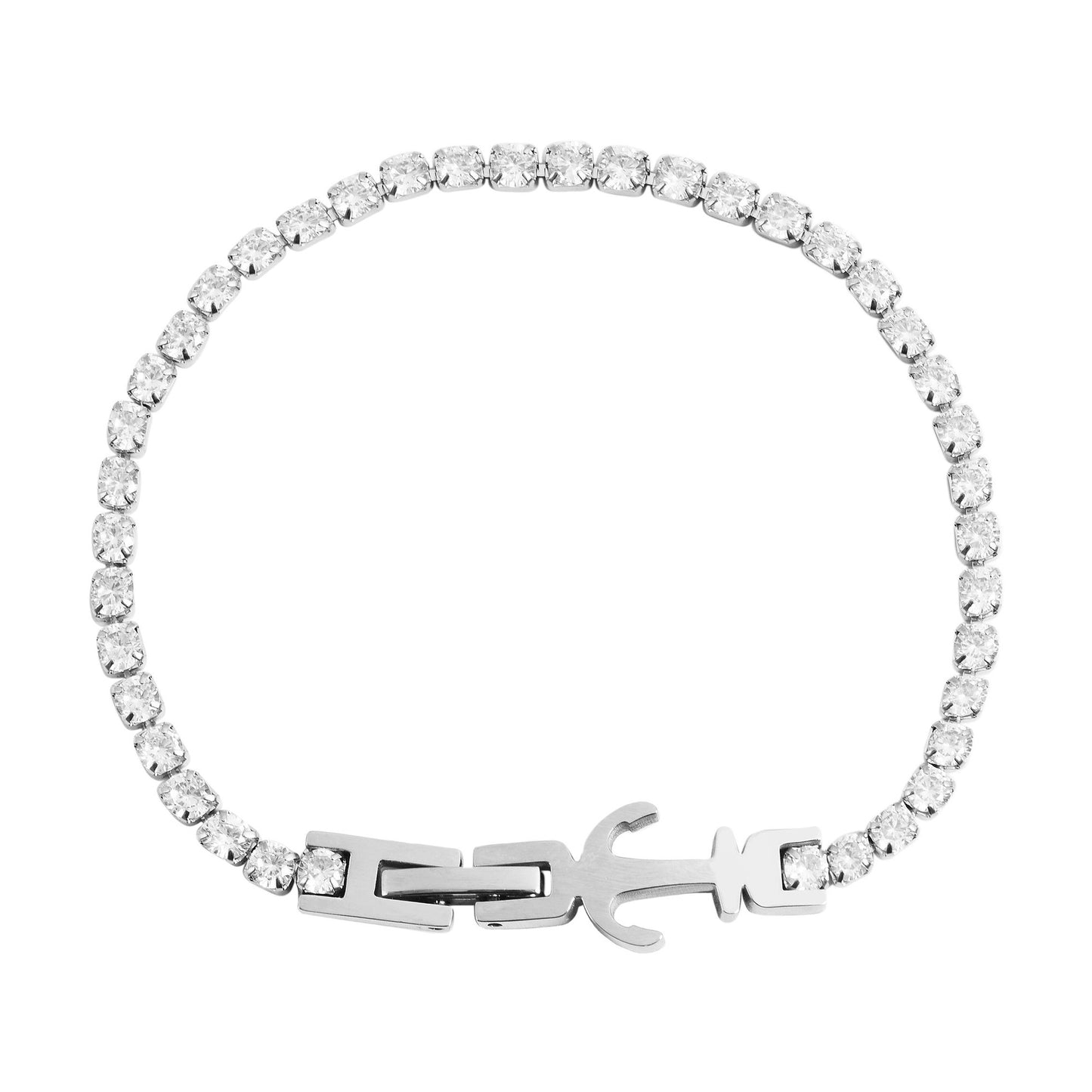 Damen Anhänger aus Edelstahl mit Strass Steinchen