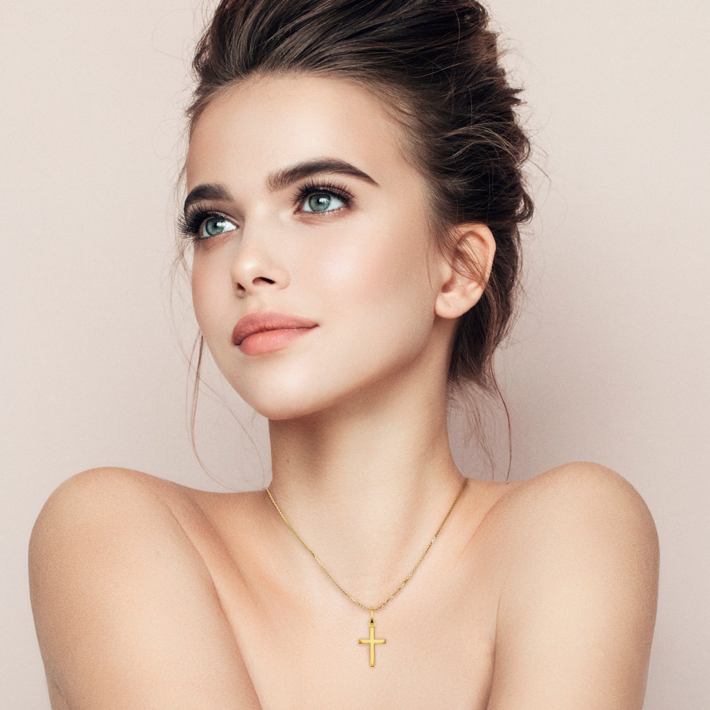 One Element Kreuz Anhänger aus 333 Gelbgold