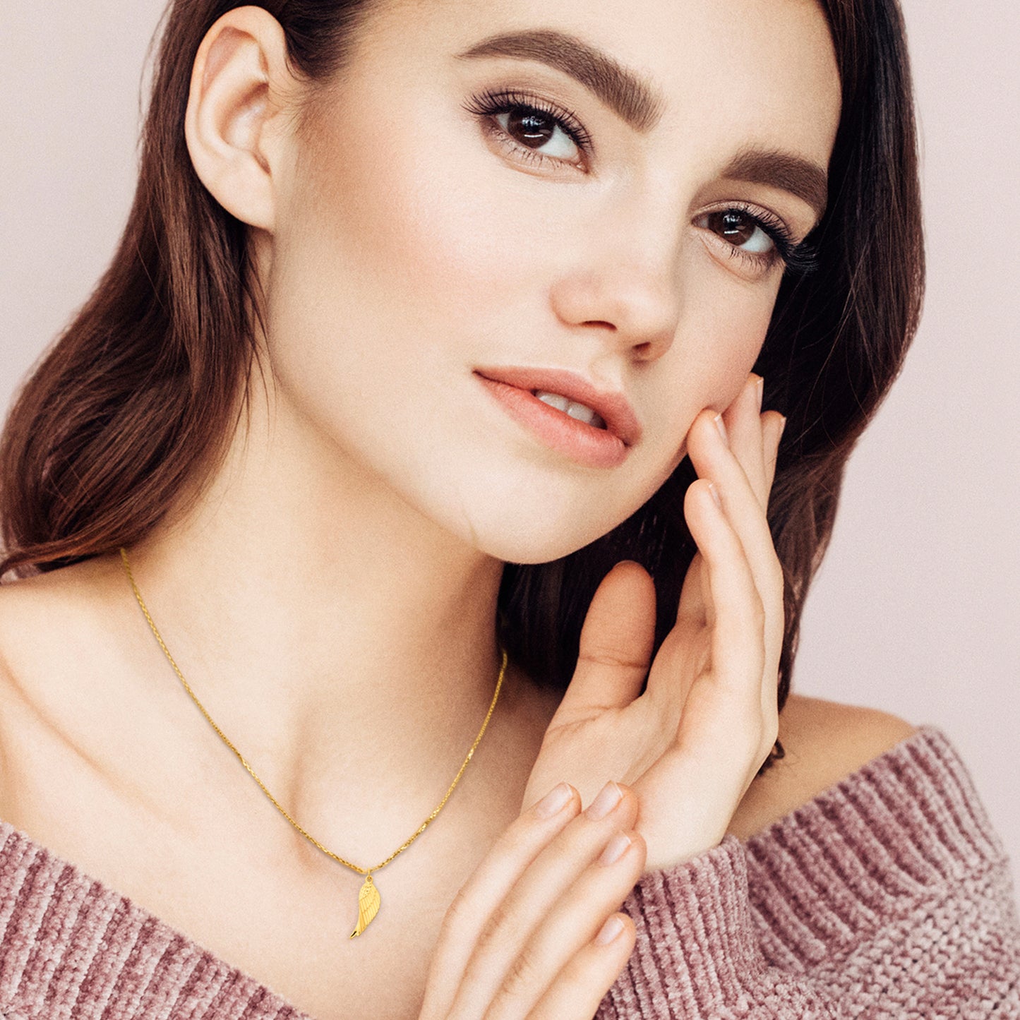 One Element Flügel Anhänger aus 333 Gelbgold