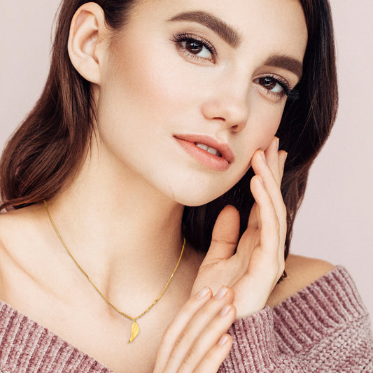 One Element Flügel Anhänger aus 333 Gelbgold