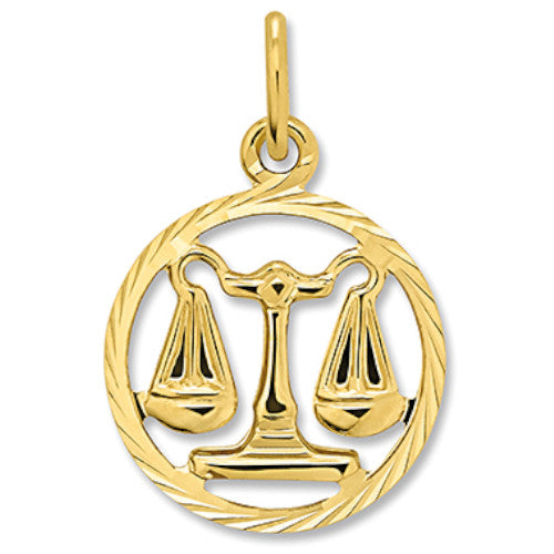 One Element Waage Sternzeichen Anhänger aus 333 Gelbgold