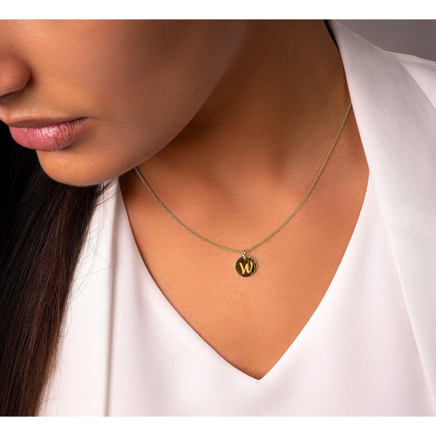 Buchstabe W Buchstaben Anhänger aus 333 Gelbgold Ø 11,0 mm