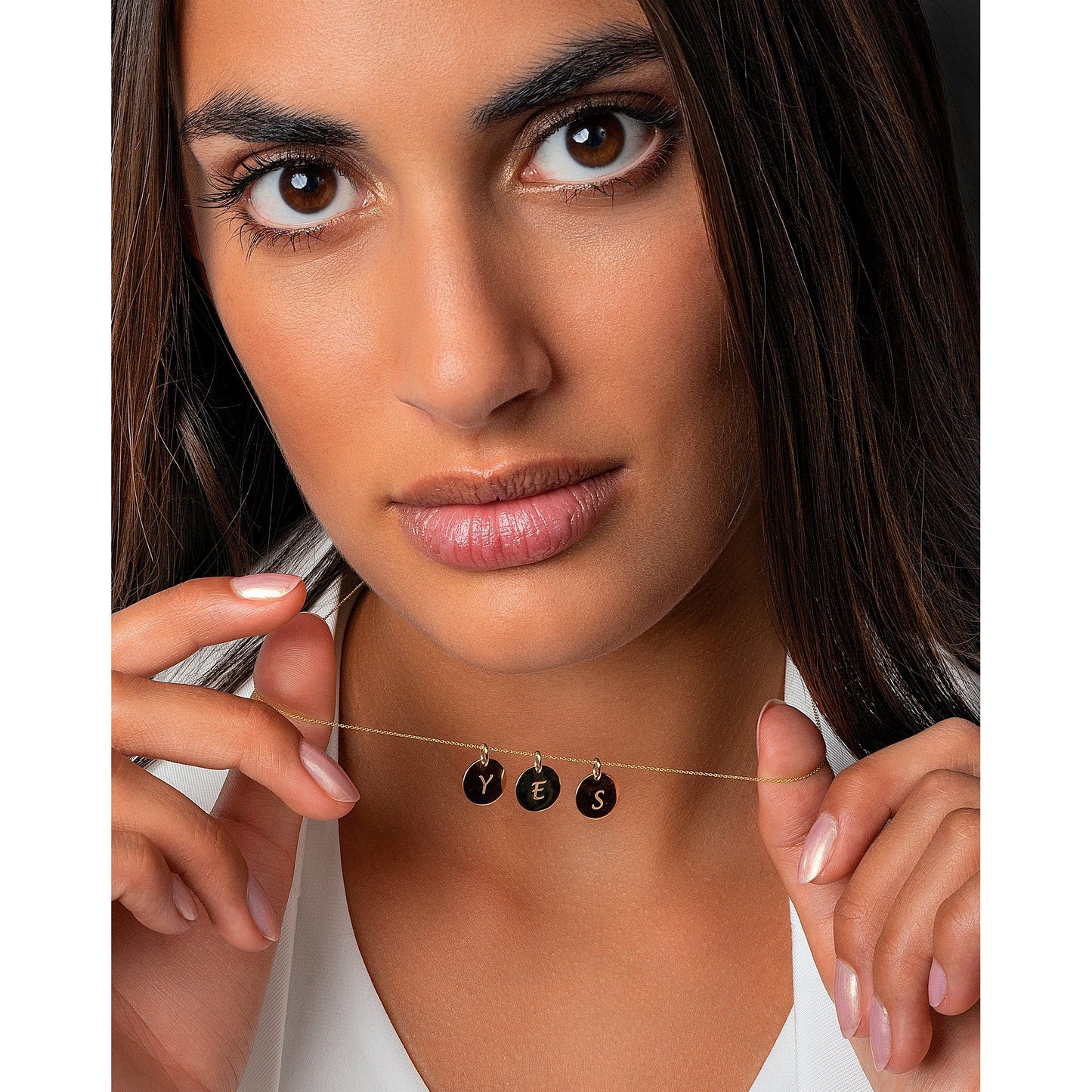 One Element Buchstabe K Buchstaben Anhänger aus 333 Weißgold Ø 11,0 mm