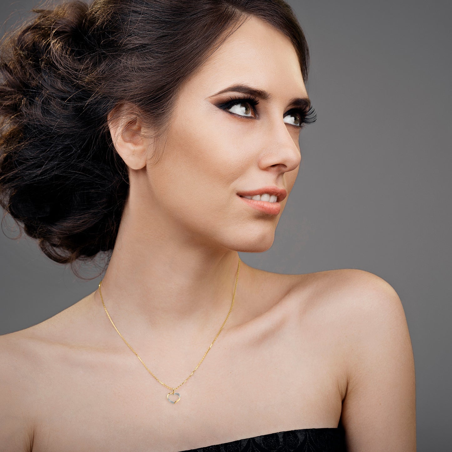 One Element 0.01 ct Brillant Diamant Herz Anhänger aus 585 Gelbgold