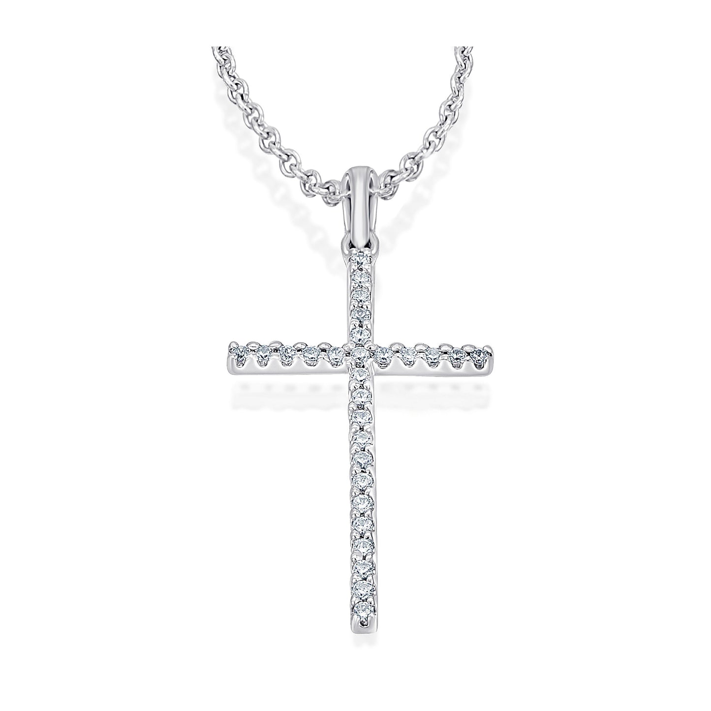 0,10 ct Diamant Brillant Anhänger aus 585 Weißgold