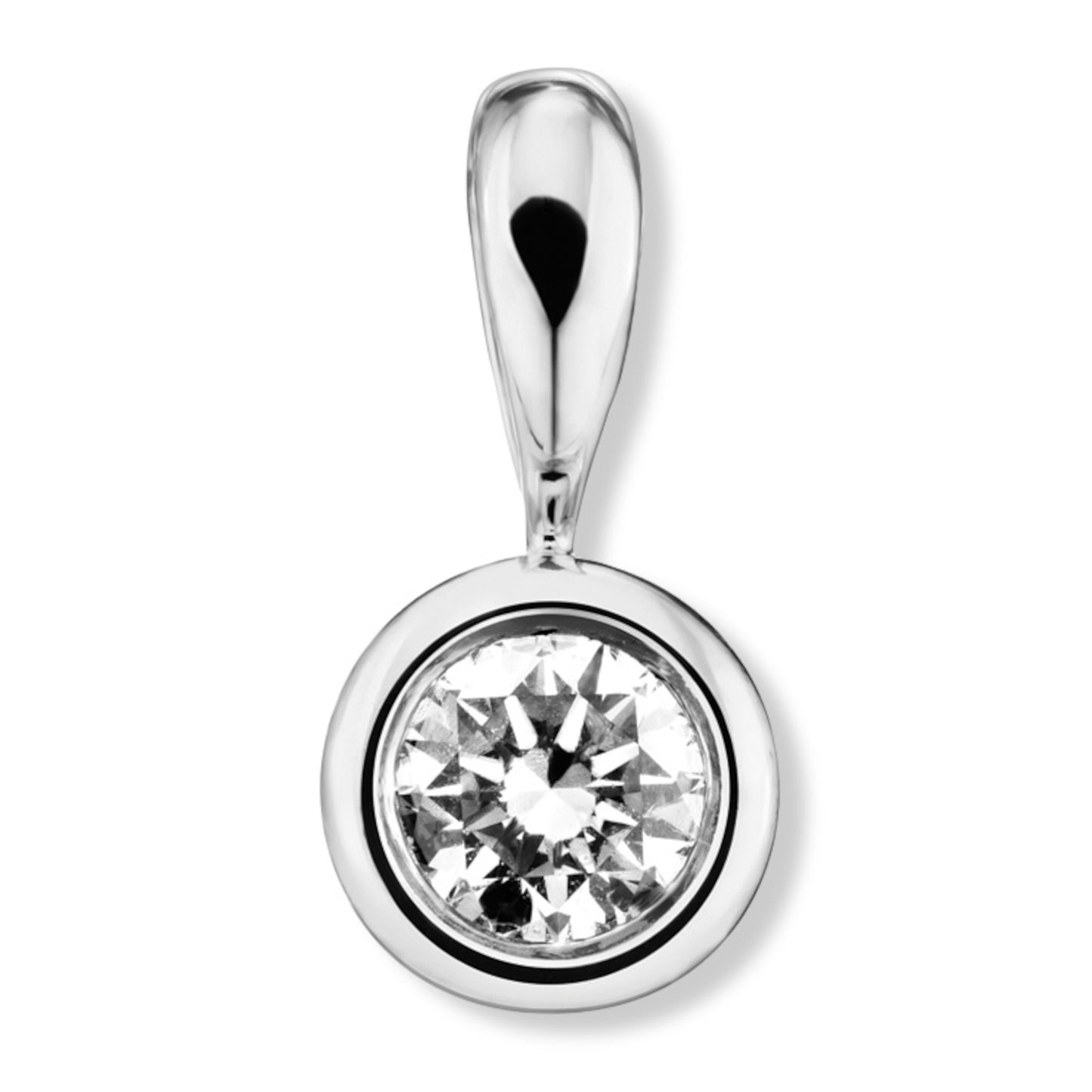 0.3 ct Diamant Brillant Zarge Anhänger aus 750 Weißgold