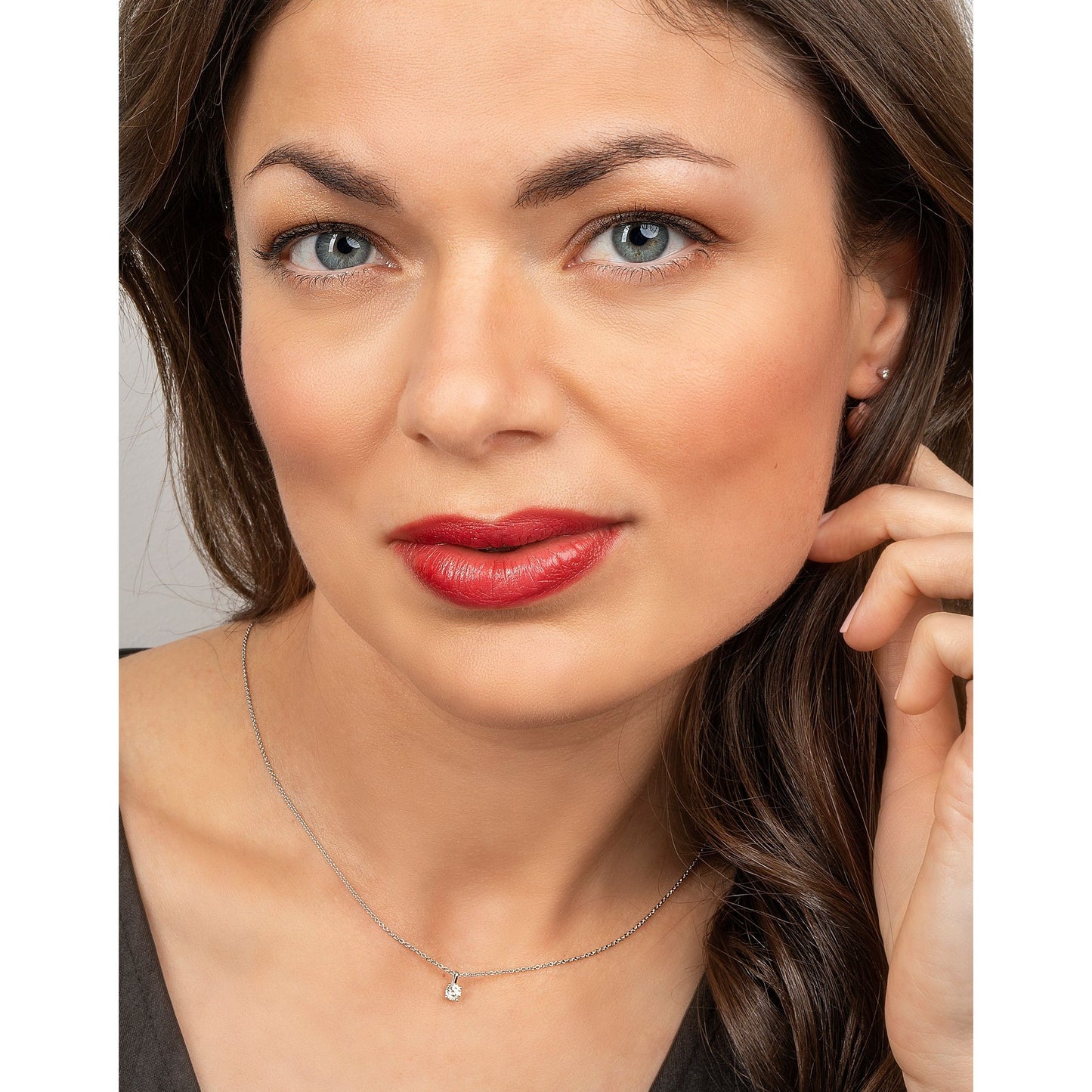 One Element 0.25 ct Diamant Brillant Anhänger aus 585 Weißgold