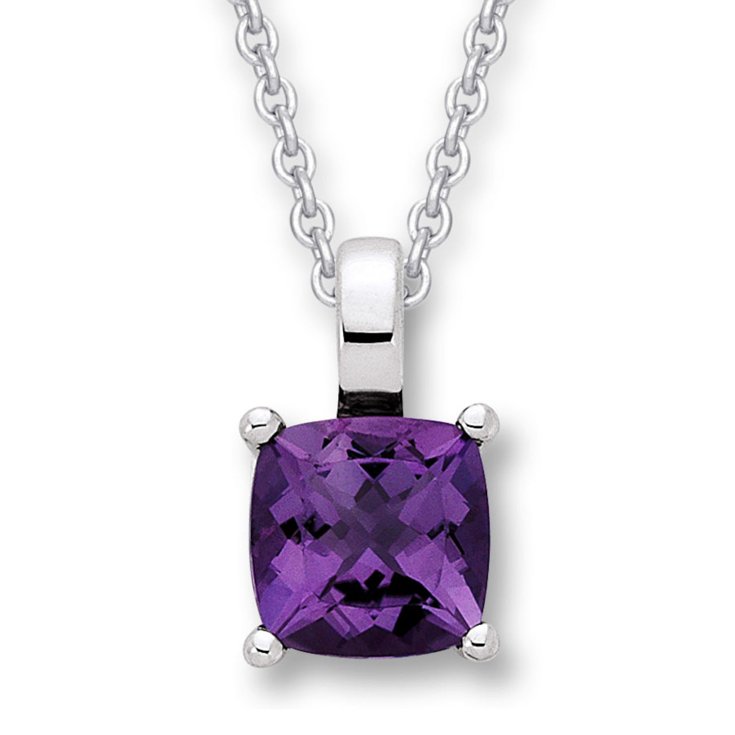 Amethyst Anhänger aus 333 Weißgold