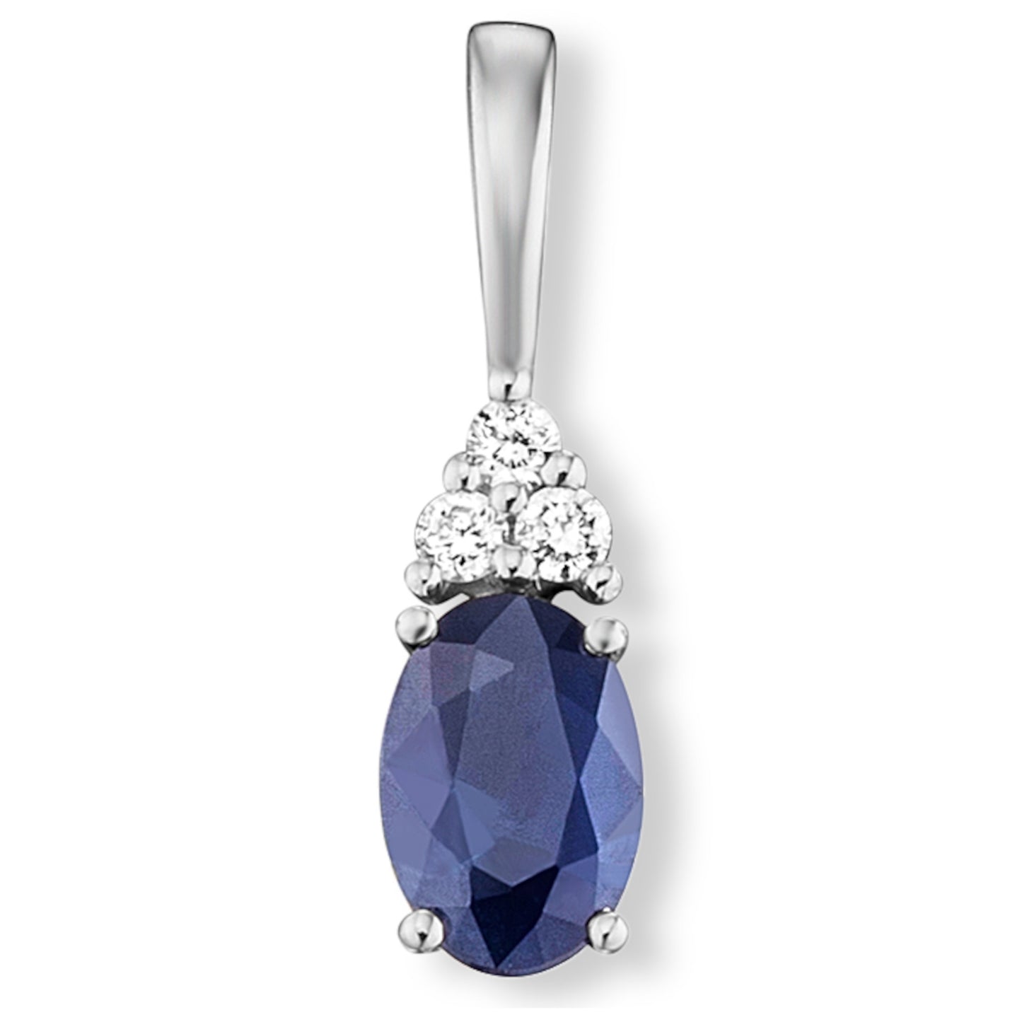 One Element 0.04 ct Diamant Brillant Safir Anhänger aus 585 Weißgold