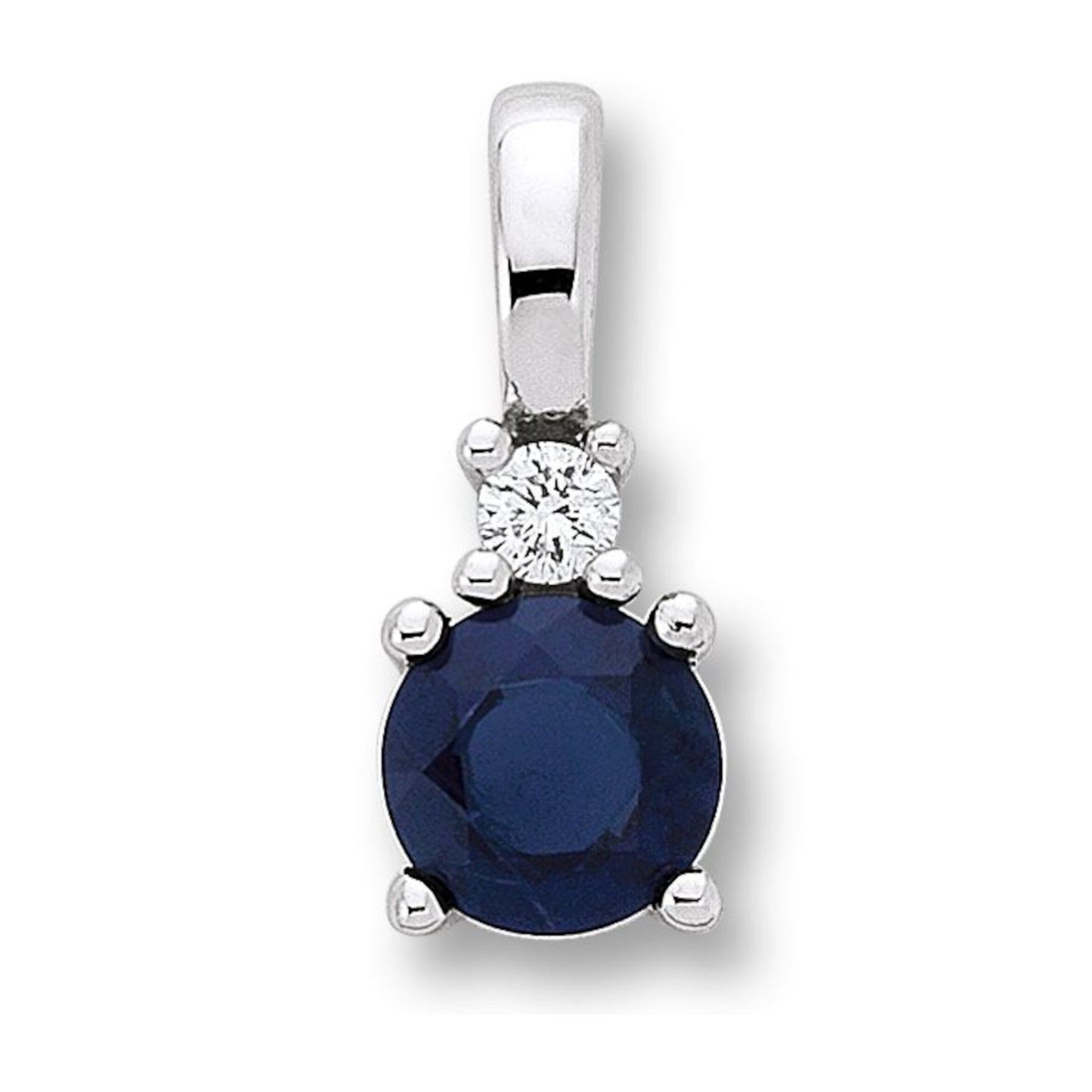 One Element 0.02 ct Brillant Diamant Safir Anhänger aus 585 Weißgold