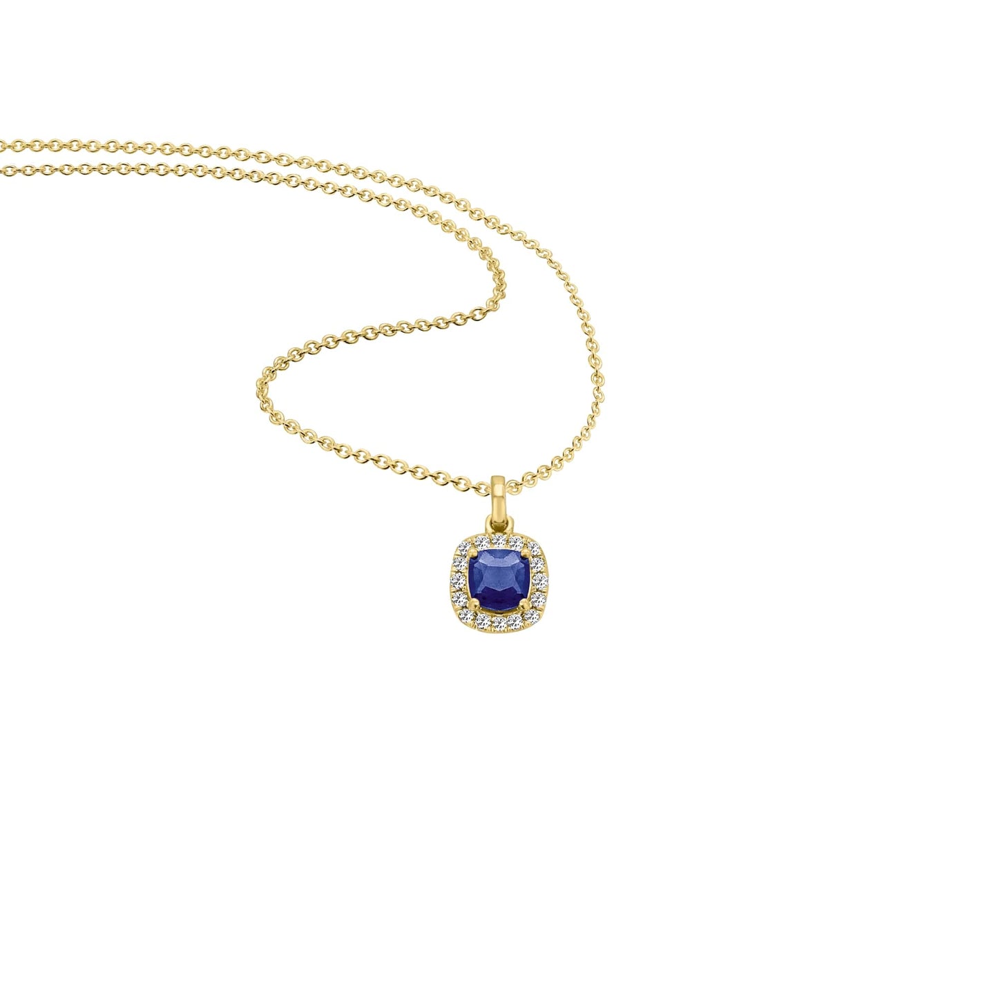 One Element 0,12 ct Brillant Diamant Safir Anhänger aus 585 Gelbgold