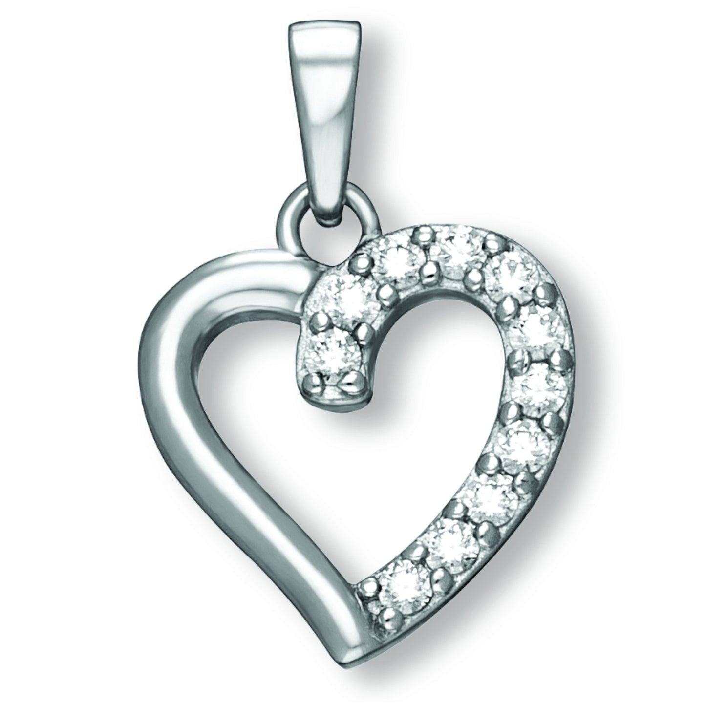 One Element Zirkonia Herz Herz Anhänger aus 925 Silber