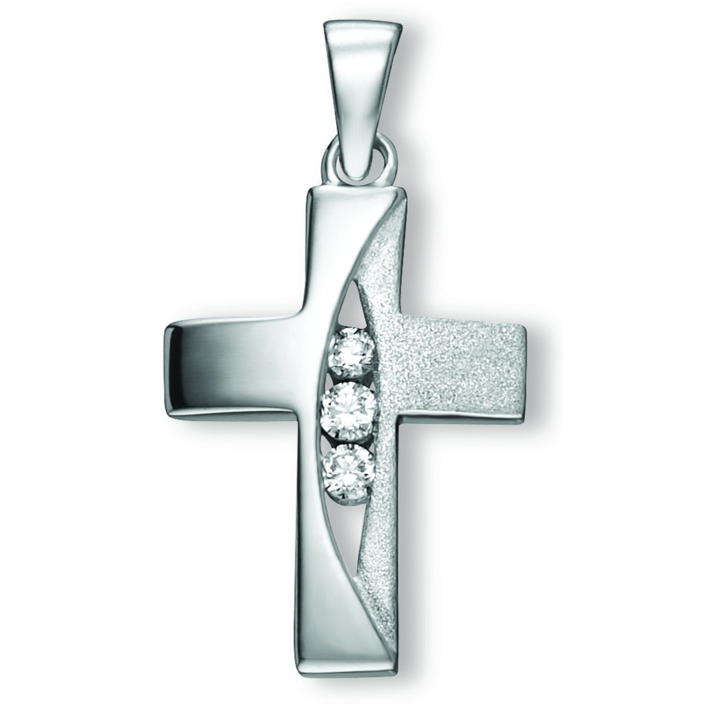 One Element Zirkonia Kreuz Anhänger aus 925 Silber